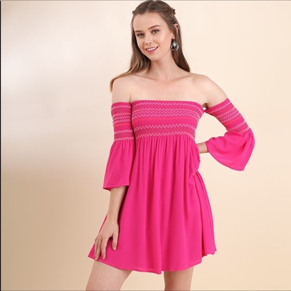 Smocked tunic dress